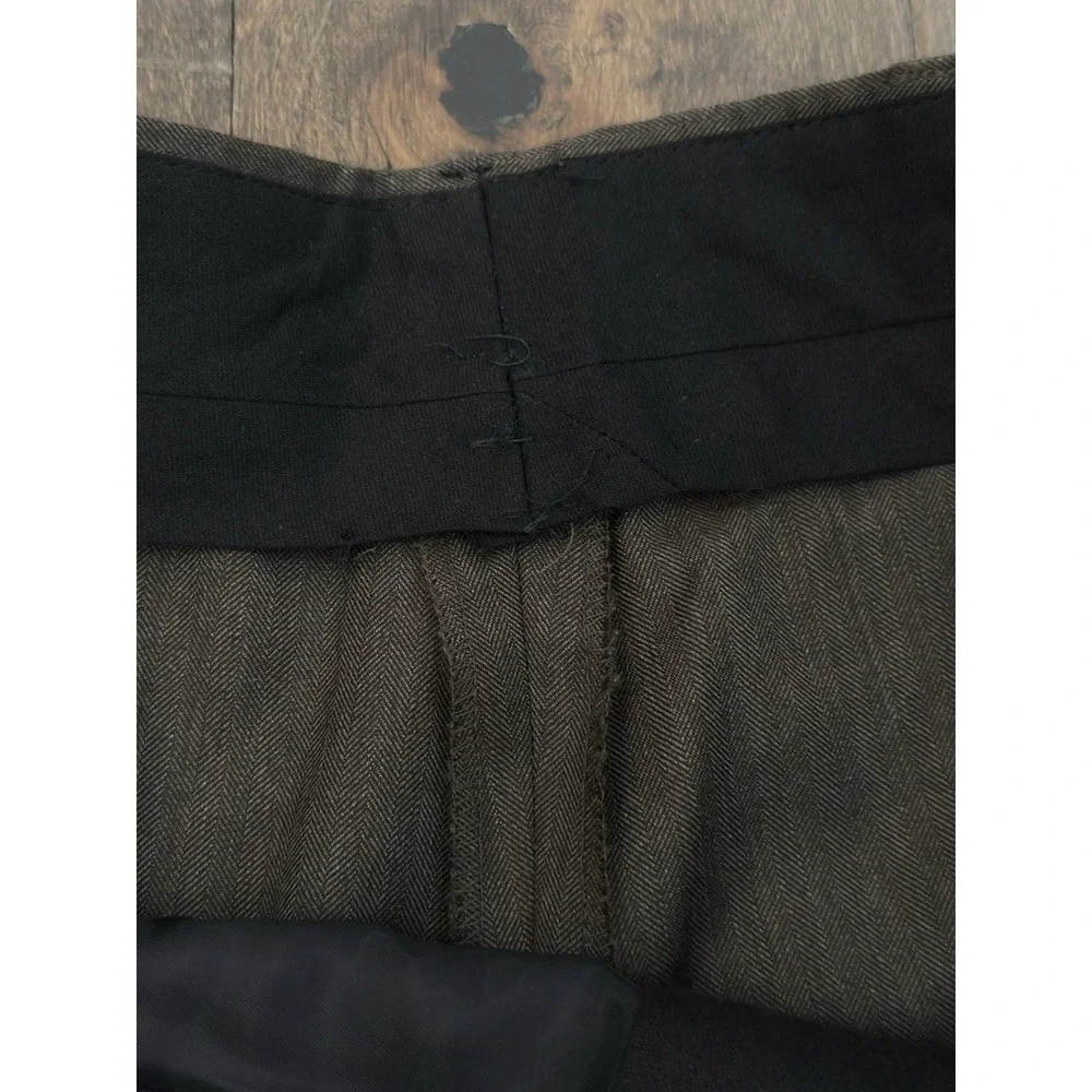 Jos A Bank Executive Collection 40X30 Brown 100% Wool Pleated Dress Pants Cuffed